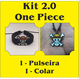 Kit 2.0 One Piece 1 Pulseira Amarrar + 1 Colar Caveira Do