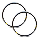 Kit 2 Aros Road Gravel 700c/36 F. Valvula Presta Spin Vzan Cor Preto