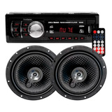 Kit 2 Auto Falante 6 Polegadas 4oh + Mp3 Player Bluetooth 