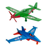Kit 2 Aviões Super Caça + Hélice Brinquedo Sortidos