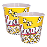 Kit 2 Balde Recipiente Pipoca Pote Plástico Popcorn Grande