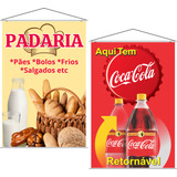 Kit 2 Banners 67x40cm Padaria + Coca-cola Retornável
