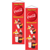 Kit 2 Banners Substitui Wind Banner 100x30cm - Coca Cola