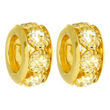 Kit 2 Berloques Separadores Cravejados Com Zircônia Banhado Ouro 18k Com Certificado