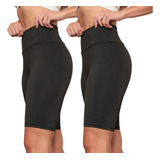 Kit 2 Bermuda De Lycra Feminino Academia Treino Cós Alto Fit