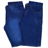 Kit 2 Bermuda Short Premium Jeans Lycra Veste Bem