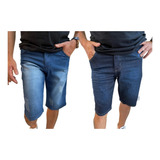 Kit 2 Bermuda Shorts Jeans Masculina Normal E Plus Size