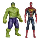 Kit 2 Bonecos Hulk E Homem Aranha - Com Som