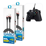 Kit 2 Cabo Controle Para Xbox One Manete Usb Pc Notebook 3m
