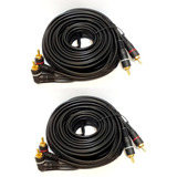 Kit 2 Cabos Rca 5 Metros Banhado Para Módulo Amplificador