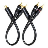 Kit 2 Cabos Rca Y 2m1f 2 Machos E 1 Fêmea P Som Automotivo