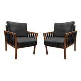 Kit 2 Cadeira Decorativa De Luxo Califórnia Preta Dora Bela