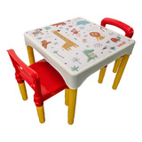 Kit 2 Cadeiras E Mesa Infantil Escolar Plástica Camaleão
