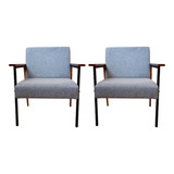 Kit 2 Cadeiras Recepção Clínica Fontana Linho Cinza Cor Poltrona Decorativa Cinza