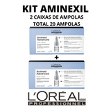Kit 2 Caixas Ampolas Loreal Aminexil Advanced 10 X 6ml