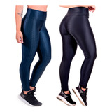 Kit 2 Calça Legging Academia Cós Alto Ed Física Varias Cores
