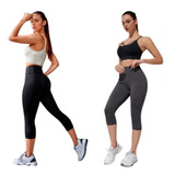 Kit 2 Calça Legging Corsário Não Transparente Yoga Verão2025