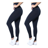 Kit 2 Calça Legging Feminina Suplex Grossa Preta Academia