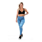 Kit 2 Calças Legging Fake Imita Jeans Fitness 8724