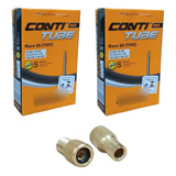 Kit 2 Câmaras 700x25c 60mm Speed Com Adaptadores De Válvula