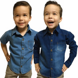 Kit 2 Camisas Jeans Infantil Menino Masculina Criança Luxo