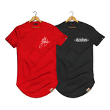 Kit 2 Camisas Longline Blusas Alongadas Estilo Street Wear