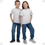 Kit 2 Camiseta Infantil Básica 100% Algodão Juvenil Lisa
