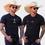 Kit 2 Camiseta Masculina Moda Country Farm Tex 100% Algodão