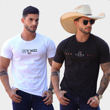 Kit 2 Camiseta Masculina Moda Country Wear Texas Cowboy Farm