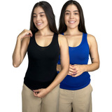Kit 2 Camiseta Regata Feminina Blusa Básica Soltinha