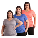 Kit 2 Camisetas Plus Size Dry Fit Feminina Fitness Academia