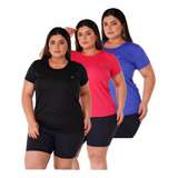 Kit 2 Camisetas Plus Size Dry Fit Feminina Fitness Academia
