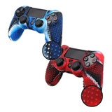 Kit 2 Capa Silicone + 2 Pares De Grips Dualshock Ps4