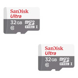 Kit 2 Cartão De Memória Sandisk 32gb Classe 10 Ultra 