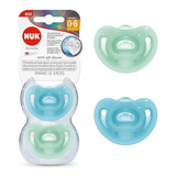 Kit 2 Chupetas Sensitive Soft 100% Silicone C Estojo Boy 0+ Cor Azul/verde Período De Idade 0-6 Meses