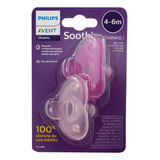 Kit 2 Chupetas Soothie 4 A 6 Meses Girl Phillips Avent