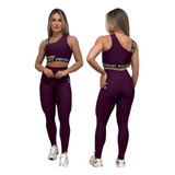 Kit 2 Conjuntos Calça Leg E Top Roupas Femininas De Academia