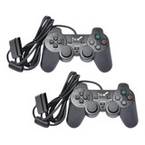 Kit 2 Controle Joystick Compatível Para Psone Playstation 2