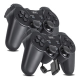 Kit 2 Controle Joystick Compatível Ps2 Playstation 2 Vibra
