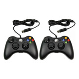 Kit 2 Controle Para Xbox 360 Com Fio Joystick Tv/pc/android