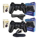 Kit 2 Controle Ps3 + Hdmi 4k + 2 Cabos Carreg. + Cabo Força