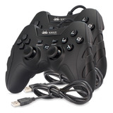 Kit 2 Controle Usb Joystick Para Pc Ps3 Analógico Dualchock