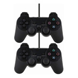 Kit 2 Controles Compatível Ps3 Pc Gamer Joystick Usb Com Fio