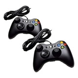 Kit 2 Controles Para Xbox 360 Com Fio Joystick Tv/pc/android