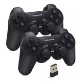 Kit 2 Controles Sem Fio 2.4g Game Pad Joystick Usb Pc Gamer