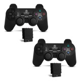 Kit 2 Controles Sem Fio Compatível Com Ps2 Plug And Play