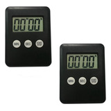 Kit 2 Cronometro Timer Digital Cozinha Academia C/ Ima Preto