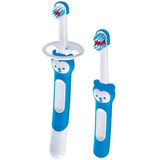 Kit 2 Escovas De Dentes Infantil Learn To Brush 5m+ Azul Mam