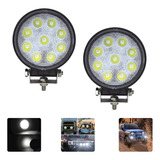 Kit 2 Farol De Milha Redondo 9 Leds Jeep Off Road