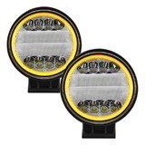 Kit 2 Farol Milha Led Redondo 72w Pisca Âmbar Seta 10-36v